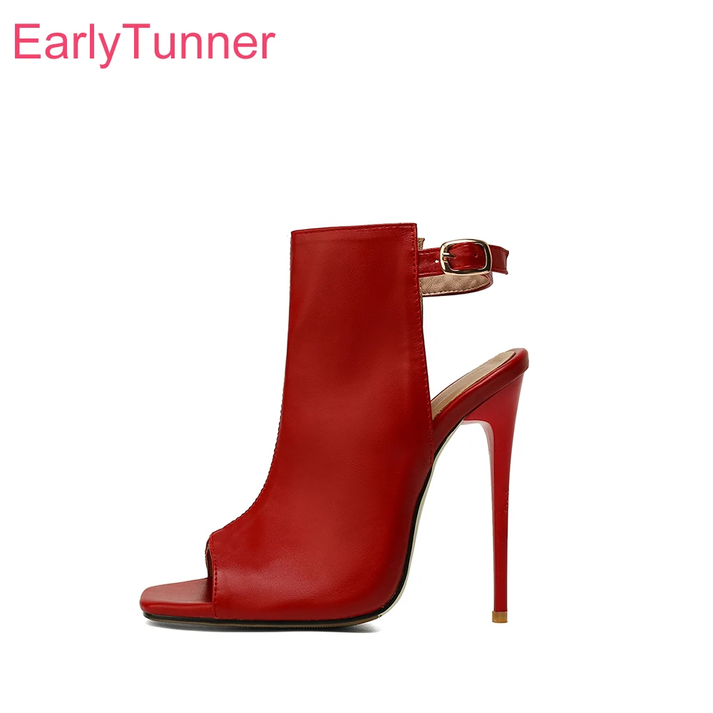 

Женские свадебные босоножки, красные, черные босоножки на очень высоком тонком каблуке, большие размеры 11 43 48, обувь для невесты на лето