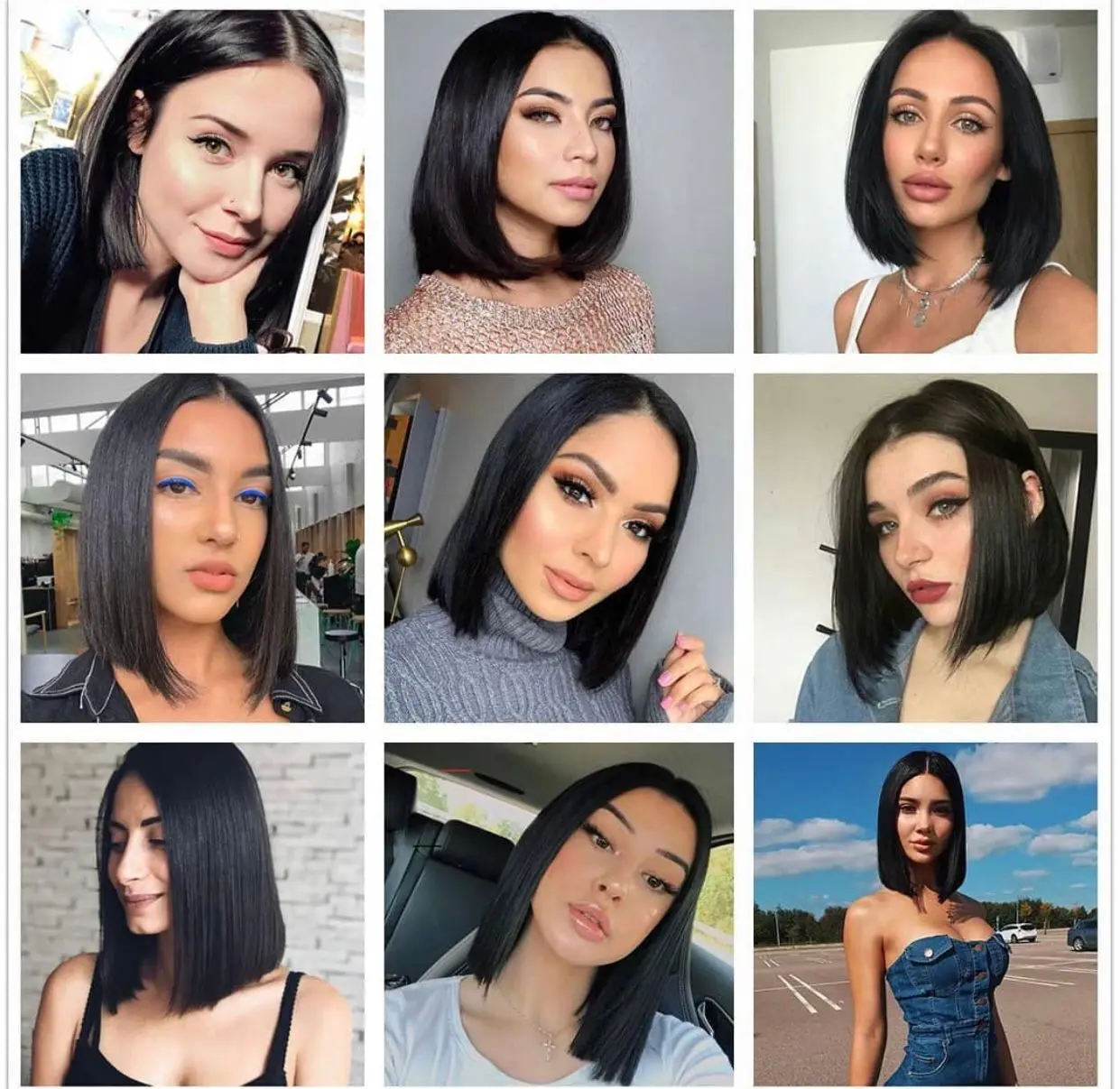 Короткие парики боб 8-14 дюймов 13x4 на сетке для женщин 100% Натуральные