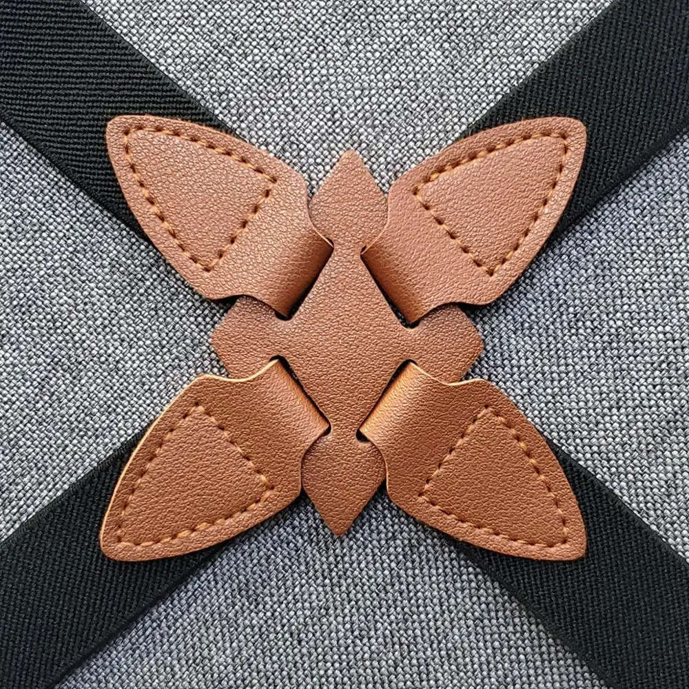 

A holster type elastic suspenders with side clips cross adult men and women straps