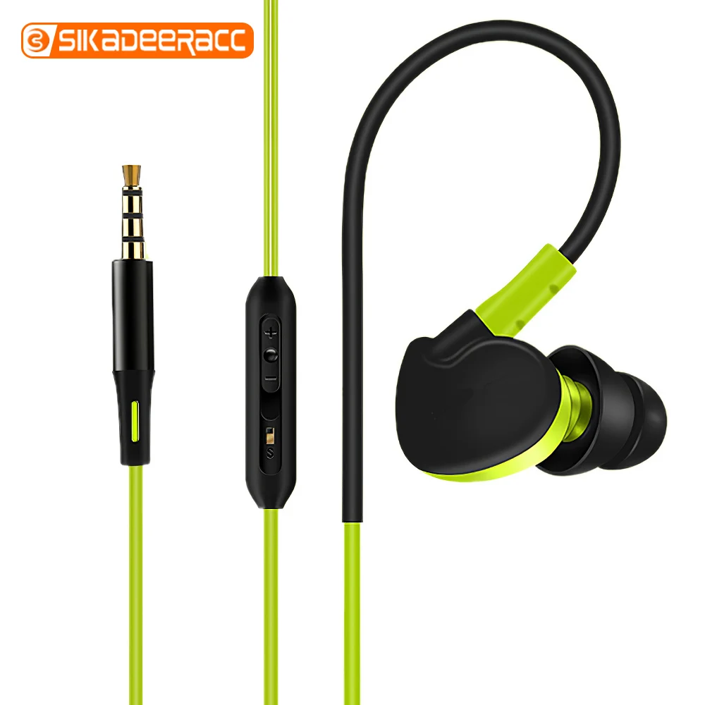 Подвесные спортивные наушники проводные вкладыши сабвуфер сотовый телефон