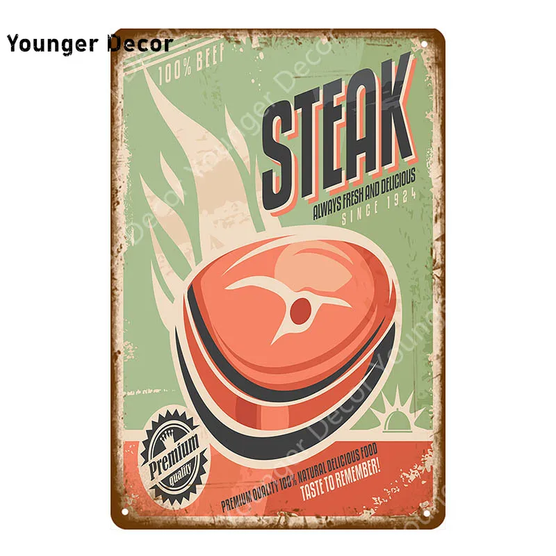 Техас барбекю Металлические знаки Семья день гриль вечерние плакат стейк дом