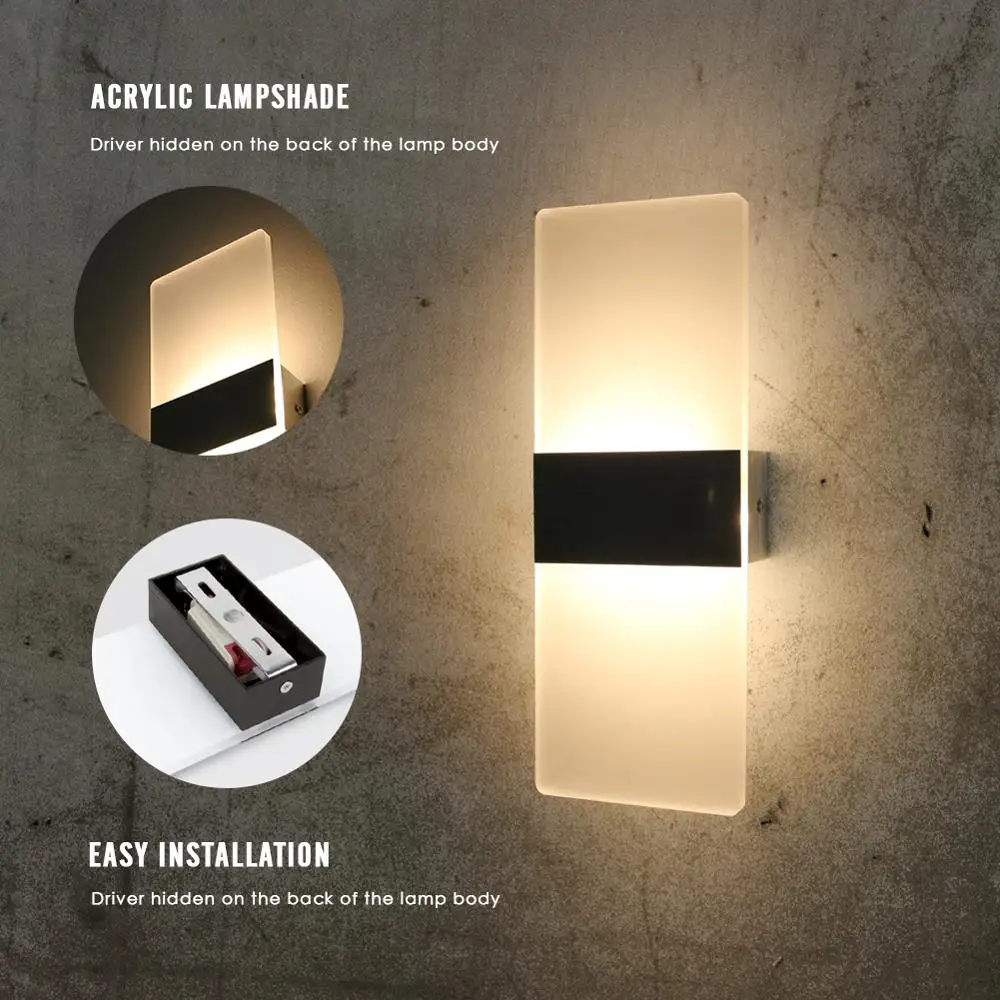 Светодиодный настенный минималистичный светильник 5 Вт 220 В переменного