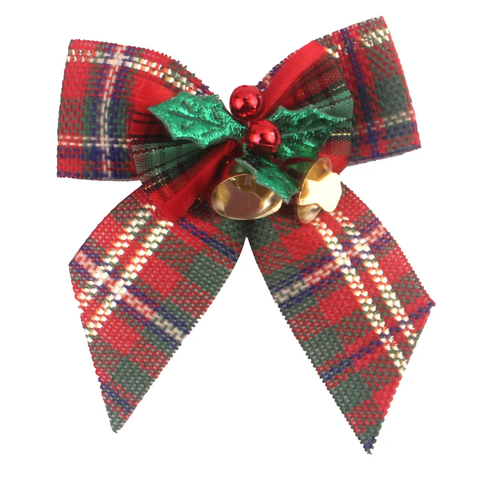 I Горячая Распродажа, Красный винтажный клетчатый Рождественский бант с железными колокольчиками, венок, рождественская елка, подвесное украшение, сделай сам, украшение, поставка 8,29 - Цвет: I