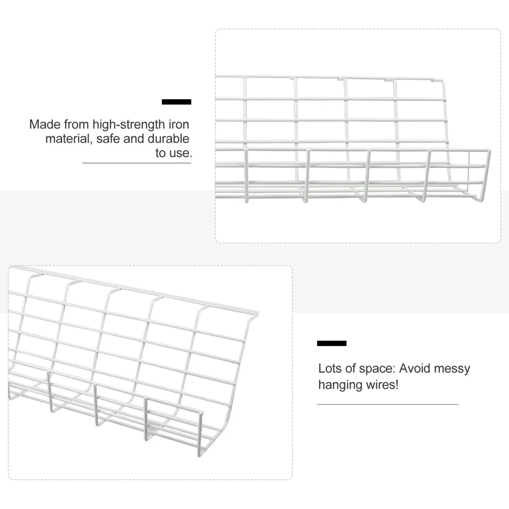 

2pcs Table Storage Rack Wire Storage Rack Table Bottom Power Cable Organizer