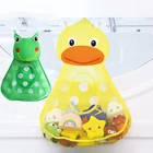 Детские Игрушки для ванны, Милая с изображением утки, лягушки сетчатая игрушка-сетка сумка для хранения Крепкие присоски для ванной, игровой органайзер для воды, игрушки для детей