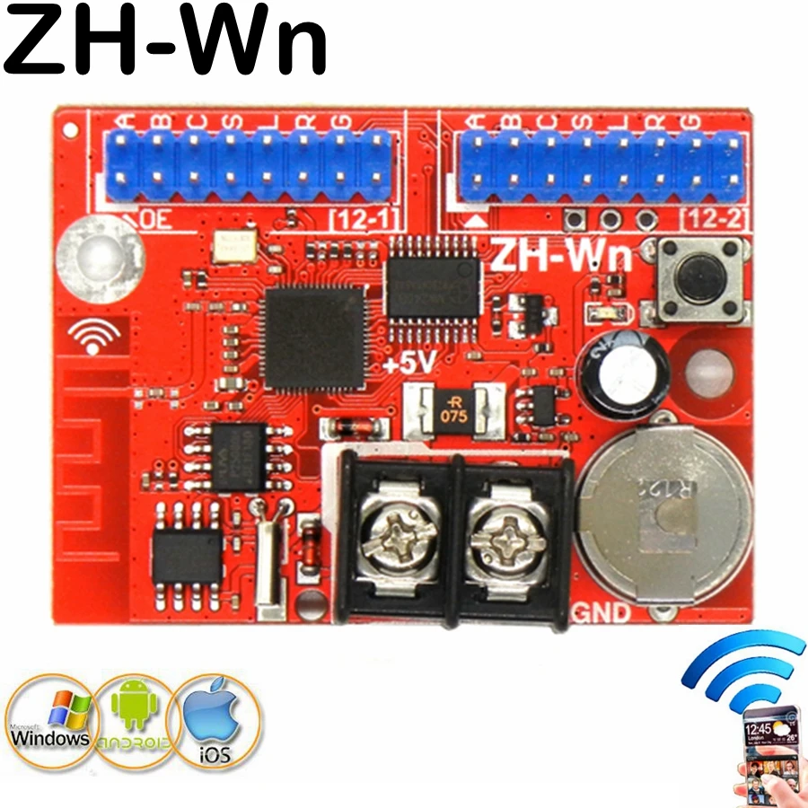 ZH Wn Wi Fi светодиодный контроль ler 320*32 пикселей беспроводной Одноцветный модуль P10