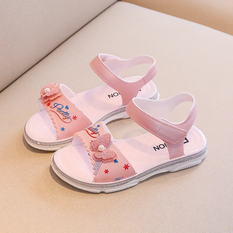 

2021 New Summer Soft Sole Fashion Children's Single Shoes Crystal Sunflower Princess Girls Sandals Kids Shoes for Sandals GSS09