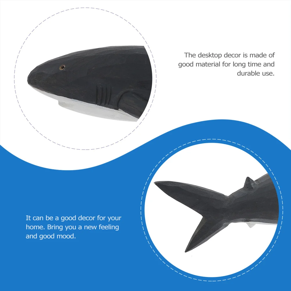 

Wooden Shark Decoration Delicate Wood Shark Crafts Unique Desktop Shark Ornament