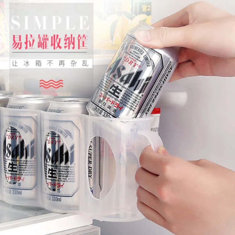 4-hole Refrigerator Storage Box Beer Beverage Kitchen Accessories Cola Organizer Household Save Space Stackable | Дом и сад