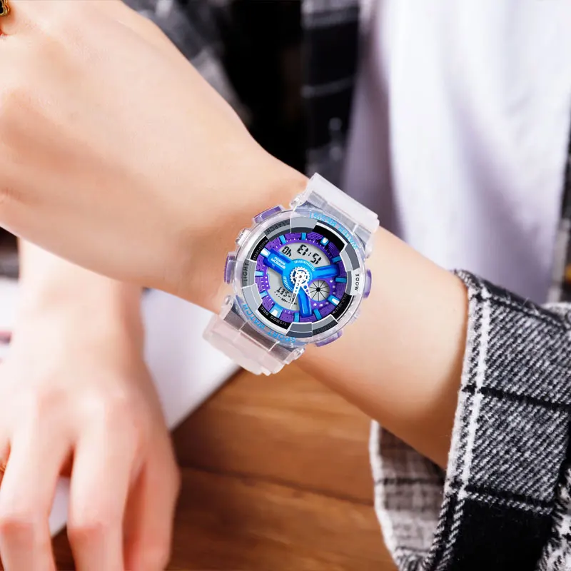 SANDA спортивные наручные часы женские известный бренд двойной дисплей для женщин