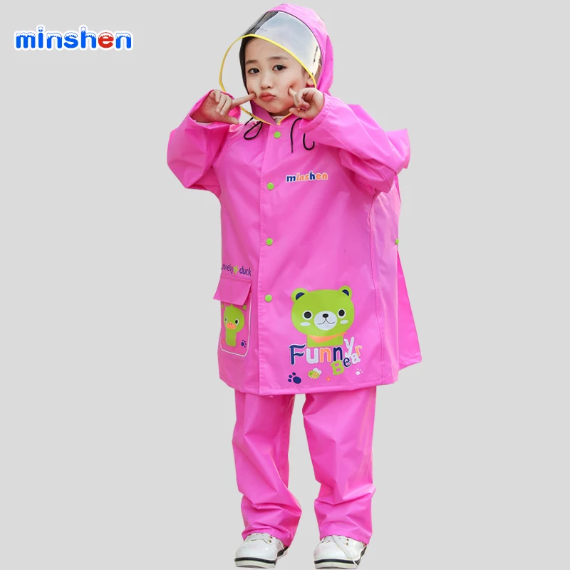 Дождевик для девочек милый водонепроницаемый желтый дождевик детей с капюшоном