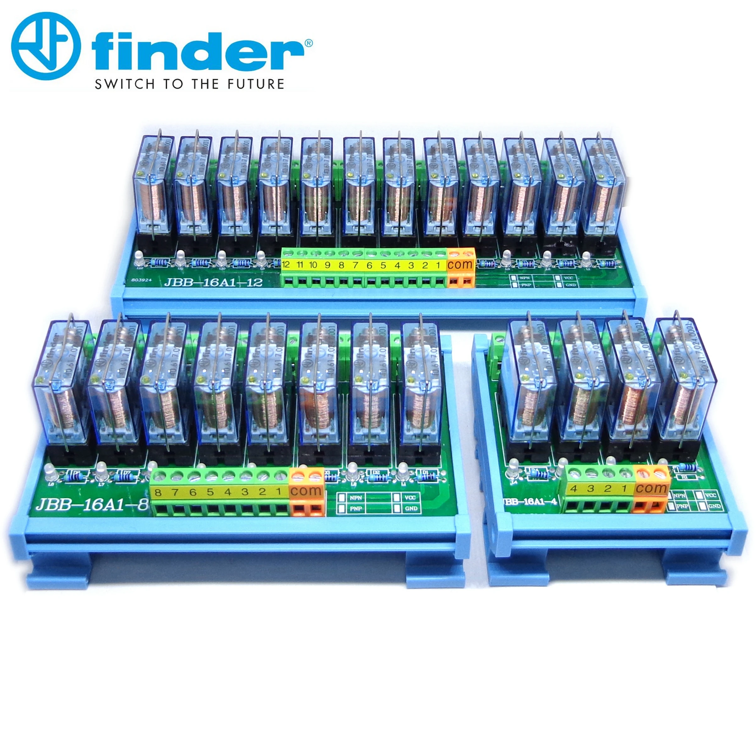 

8 Channel Finder Module RELAY PLC 8 way finder Relay Module 1NO 1NC SPDT Module 40.61 12V 24V 16A PNP NPN DIN Rail Mount