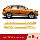 Автомобильные боковые наклейки, полосы кузова, Виниловая наклейка для Dacia Supernova, городской стиль, строп, тряпка, Логан, MCV, Stepway, Solenza Spring
