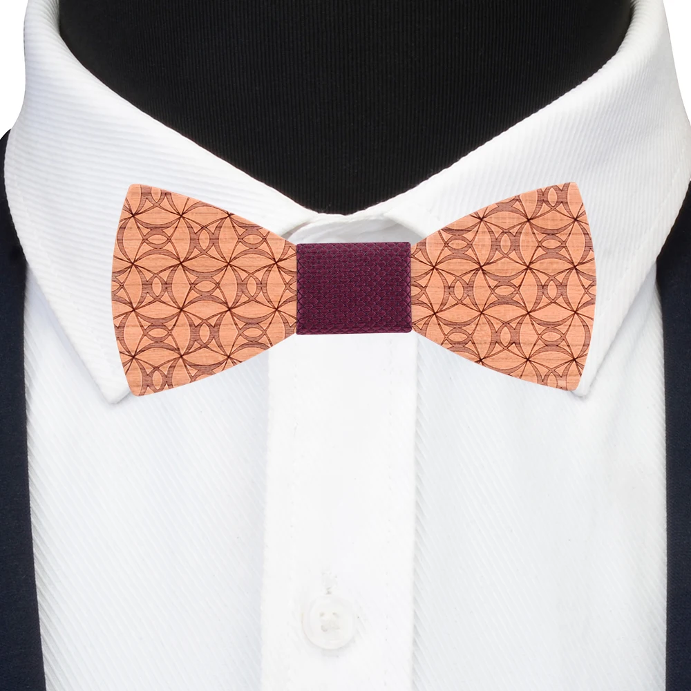 Новый Модный цветочный деревянный галстук бабочка из дерева Шелковый мужской