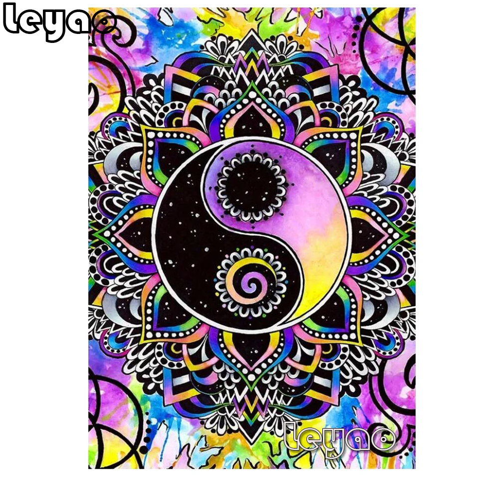 

Diamond Embroidery Mandala yin and yang pattern 5D Diy Diamond mosaic cross stitch Diamond Painting full square/Round wall art
