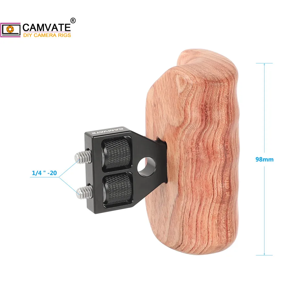 Деревянная Левая рукоятка CAMVATE с разъемом из алюминиевого сплава