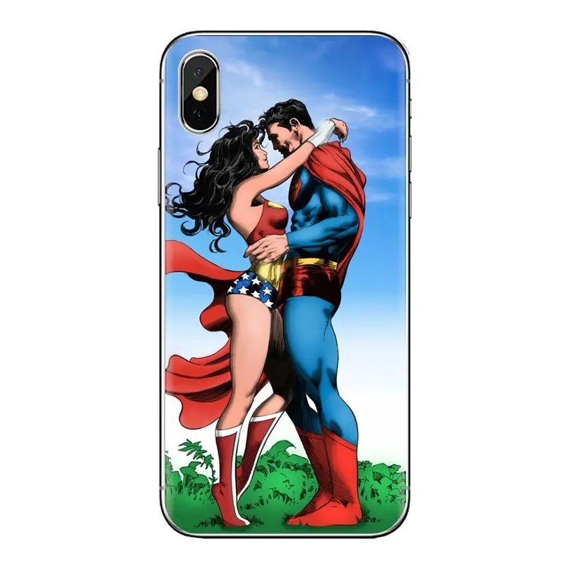 Рисунком Супермен и Бэтмен чудо-женщина сотовый Чехол для телефона huawei Honor 7X V10 6C V9
