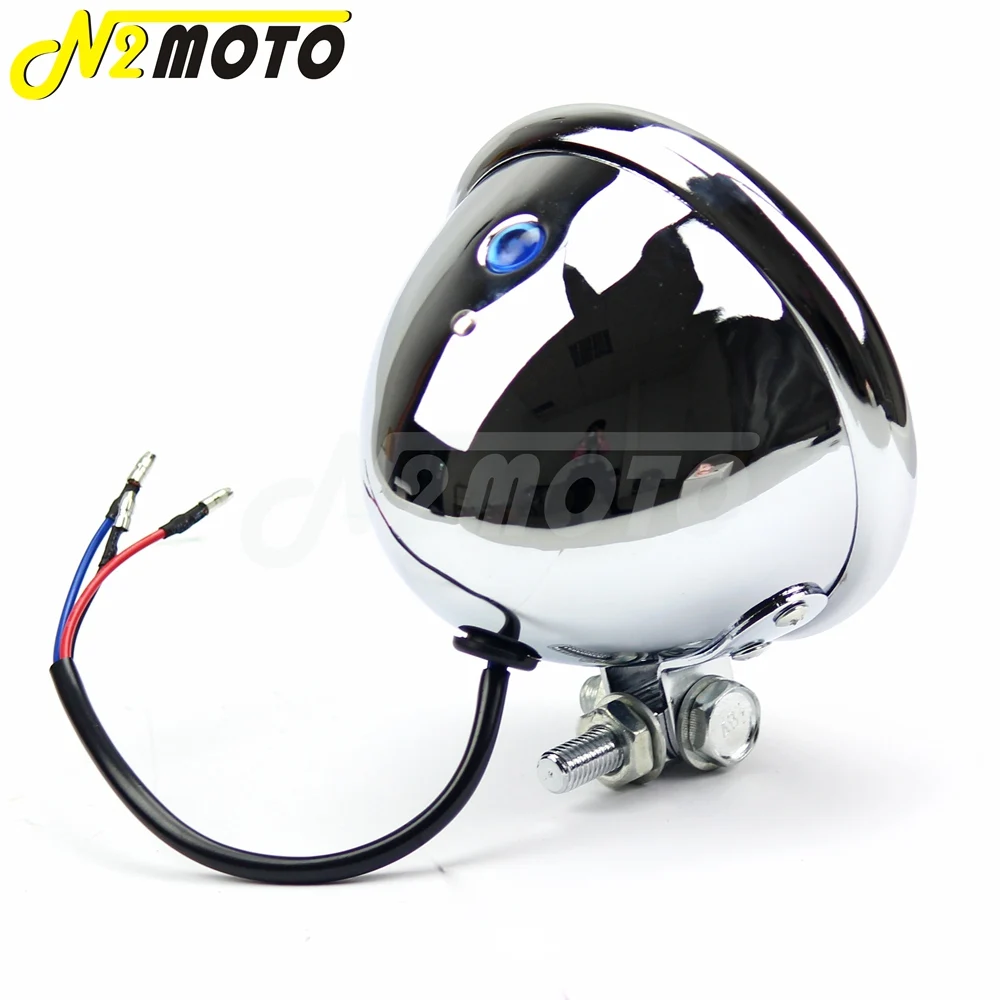 Винтажная фара головного света для мотоцикла H4 4 5 дюйма гоночного янтарные фары