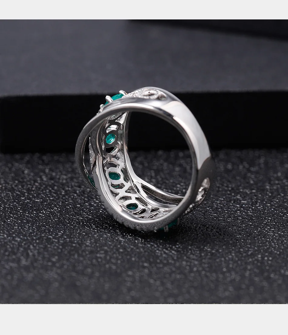 GEM'S балетное 925 пробы, серебряное кольцо с разрезом, кольцо на палец, натуральный зеленый агат, натуральный камень, кольца для женщин, хорошее ювелирное изделие