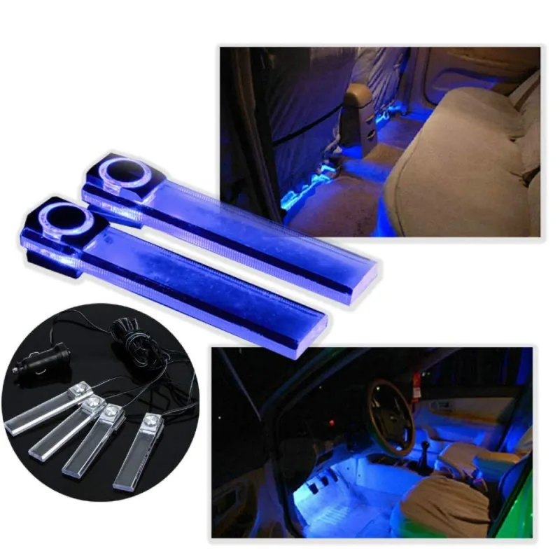 Ambient Light App Sound Control LED Strip Cigarette lighter Auto Atmosphere Lamp 12V Blue Fiber Optic Car Interior Decorative | Автомобили