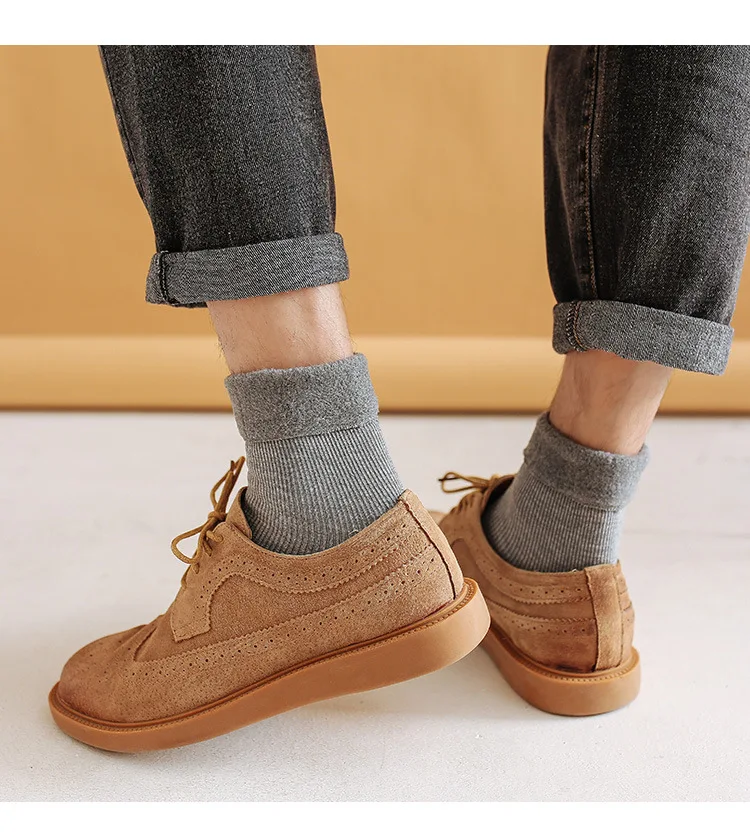 Зимние утолщенные Носки без пятки теплые однотонные носки унисекс из хлопка и