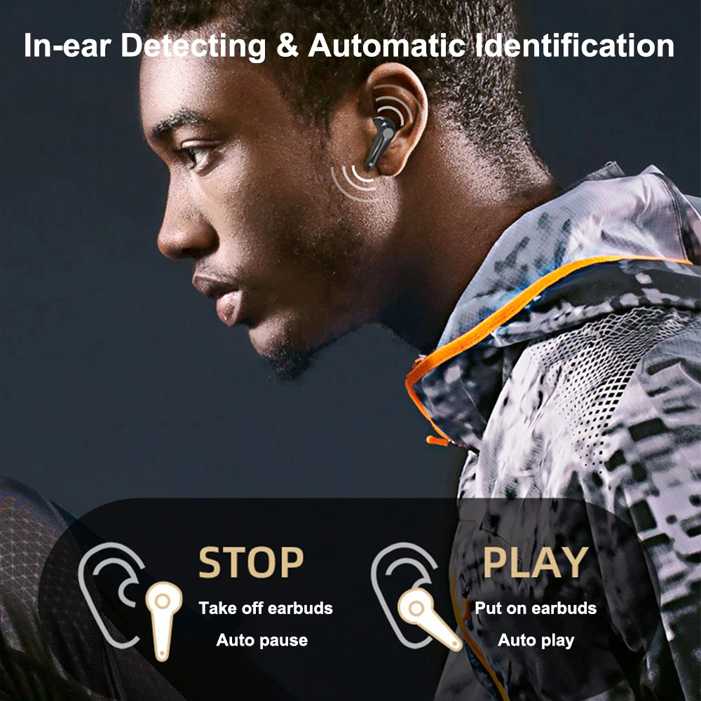 

Wireless Bluetooth 5.0 Earphones Touch Control TWS In Ear Headset Stereo Sound Sport Headphones