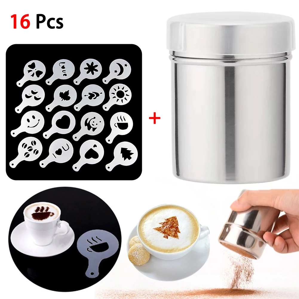 

1pc Stainless Steel Coffee Printing Model Foam Spray Cake Stencils Powdered Sugar Chocolate​ Cocoa Coffee Printing Assembly