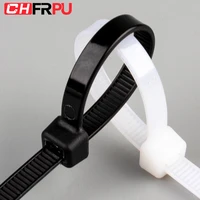 self locking plastic nylon wire cable zip ties 100pcs black or white cable ties fasten loop cable various specifications