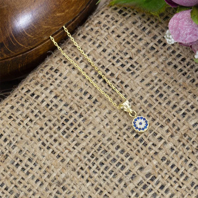 Ожерелье из серебра 925 пробы с эффектом сглаза 14 к | Украшения и аксессуары