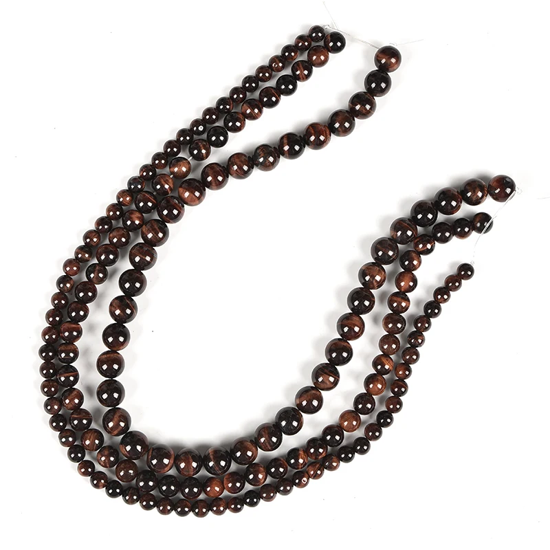 Круглые бусины с натуральным тигровым глазом для изготовления ювелирных изделий