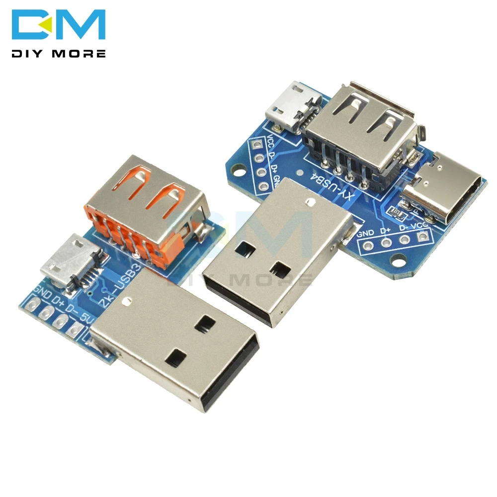 DC 5 В 2 54 мм Type-C USB конвертер Стандартный мама-папа к Micro 4P интерфейс