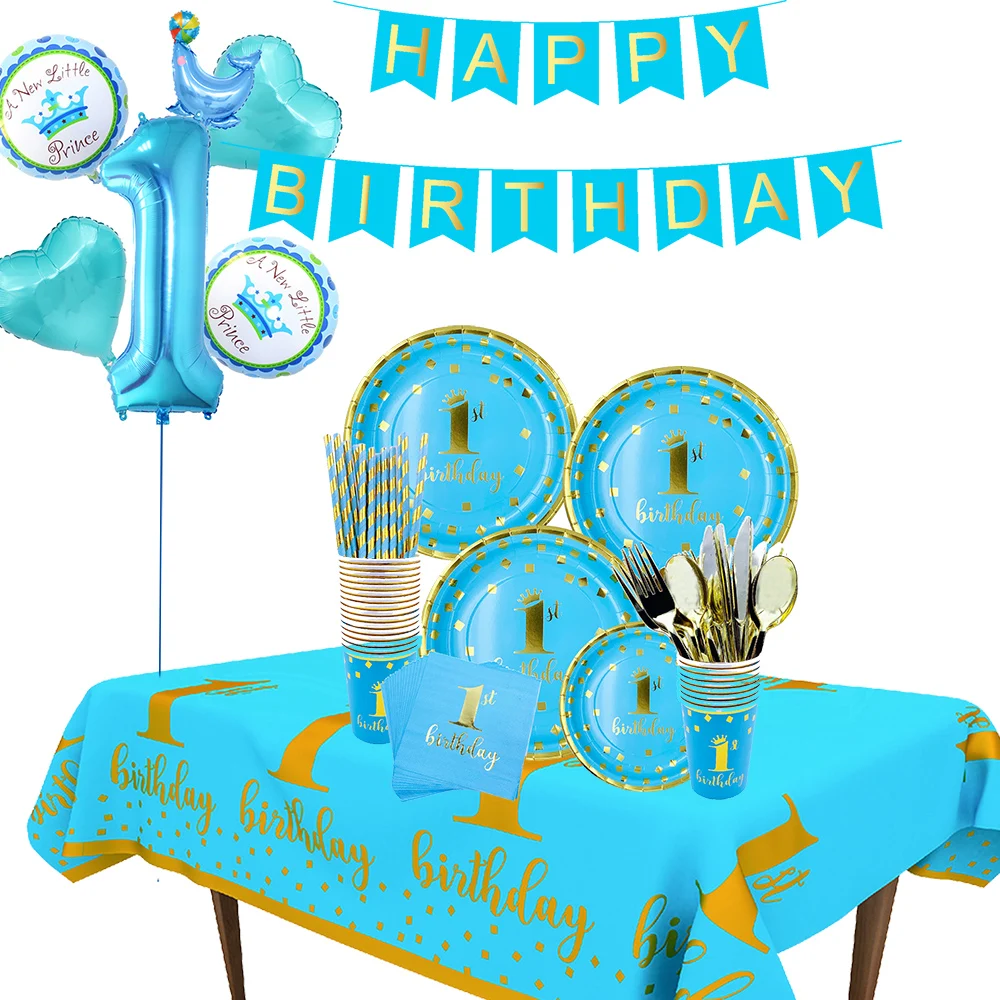 Одноразовая посуда для первого дня рождения малышей бумажная салфетка под