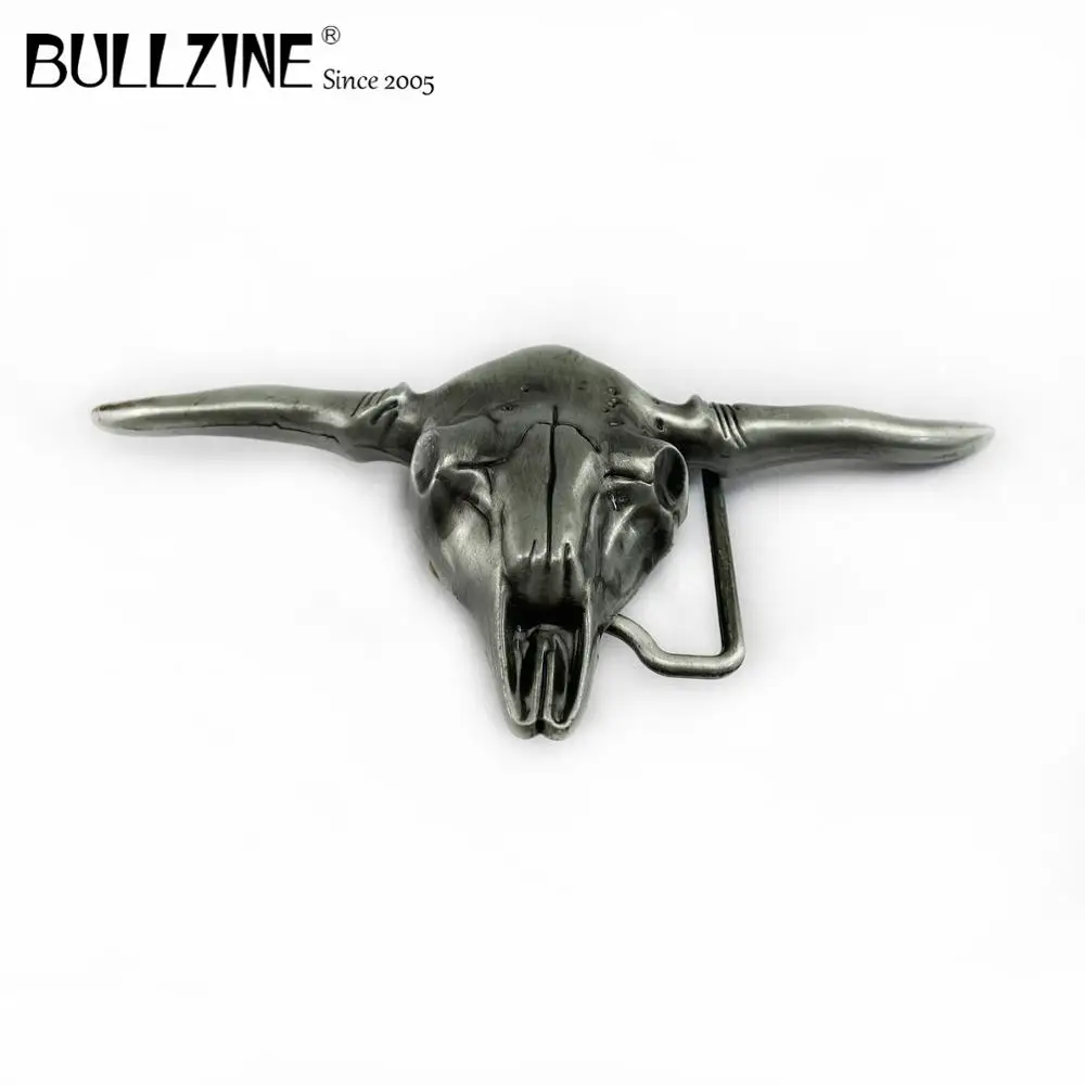 В Bullzine в западном стиле виде Головы Быка пряжки ремня с оловянной отделкой FP 03096
