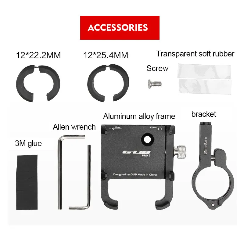 GUB алюминиевый сплав велосипедный держатель для телефона Подставка 3 5 7