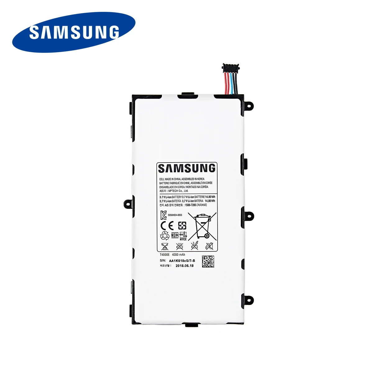 SAMSUNG-Tableta original T4000E, bater&iacute;a de 4000mAh para Samsung Galaxy Tab 3 de 7,0 pulgadas, T211, T210, T215, T217A, SM-T210R, T2105, P3210, P3200-2
