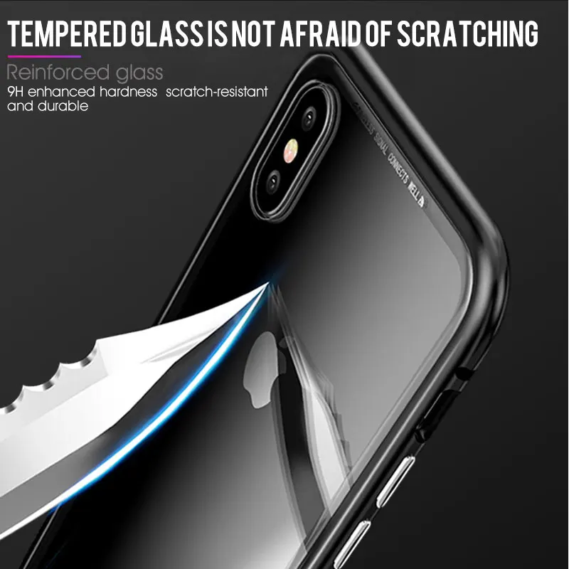 

Magnetic Case Funda For iPhone 11 12 Mini Pro Max XS X XR SE Tempered Glass Back Magnet Cover For iPhone 7 8 6 6s Plus Case Capa