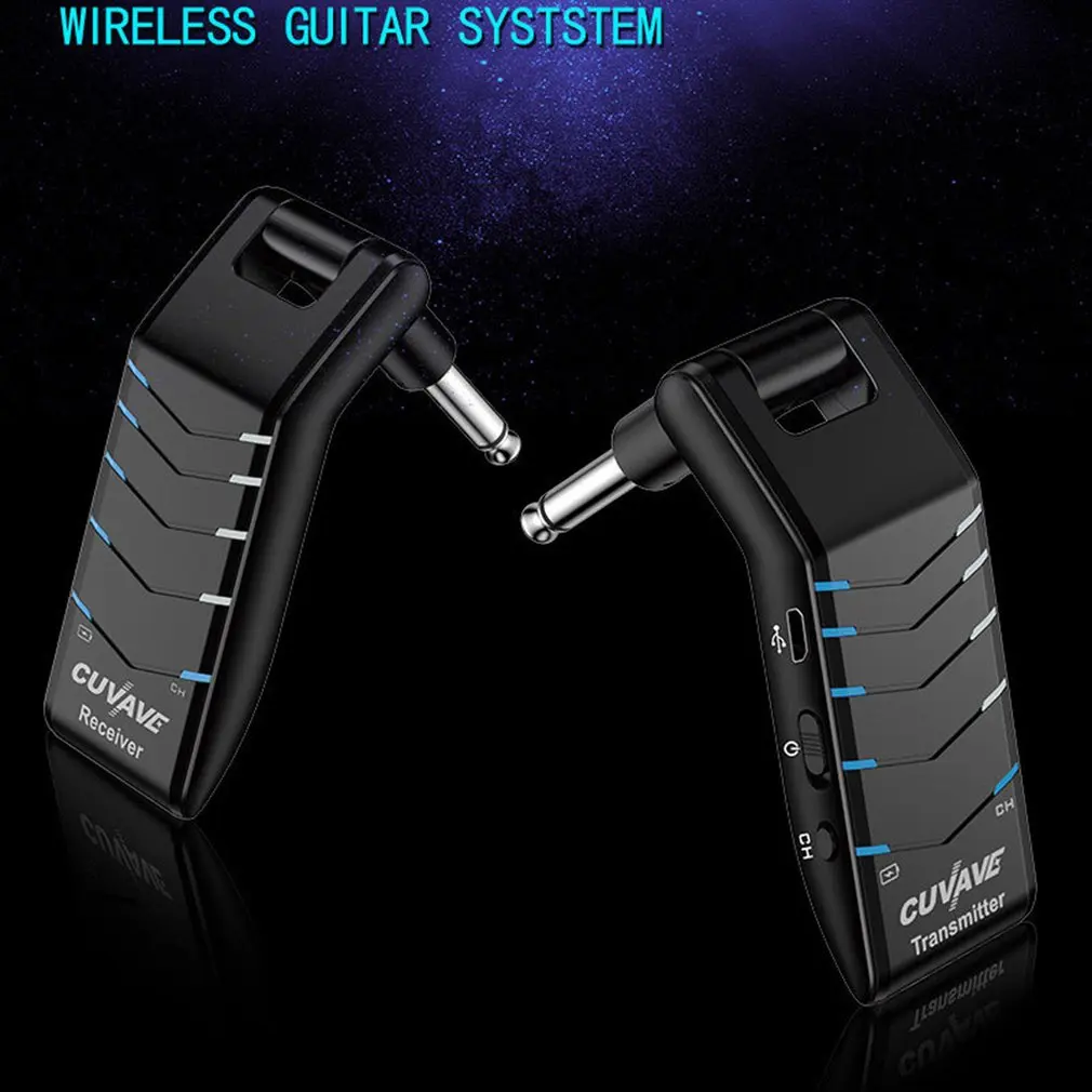 

2.4G Wireless Guitar System Transmitter & Receiver for Guitar Bass Built-in Rechargeable Lithium Battery 30M Transmission Range