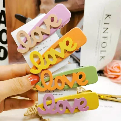 Милые заколки для волос карамельного цвета с надписями Love девочек аксессуары