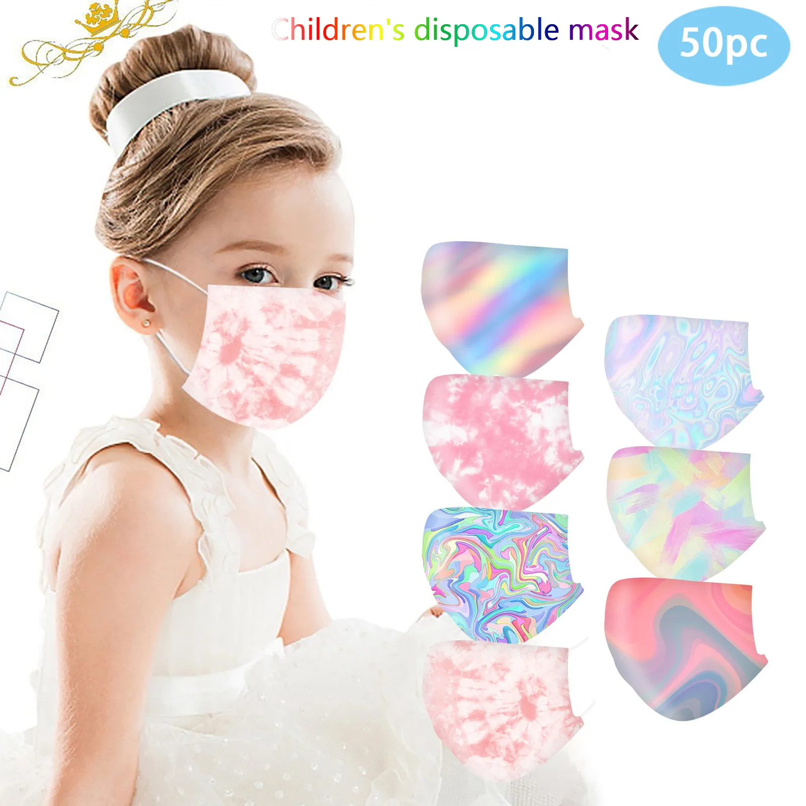 

50 шт., Одноразовые Дышащие маски для лица с рисунком