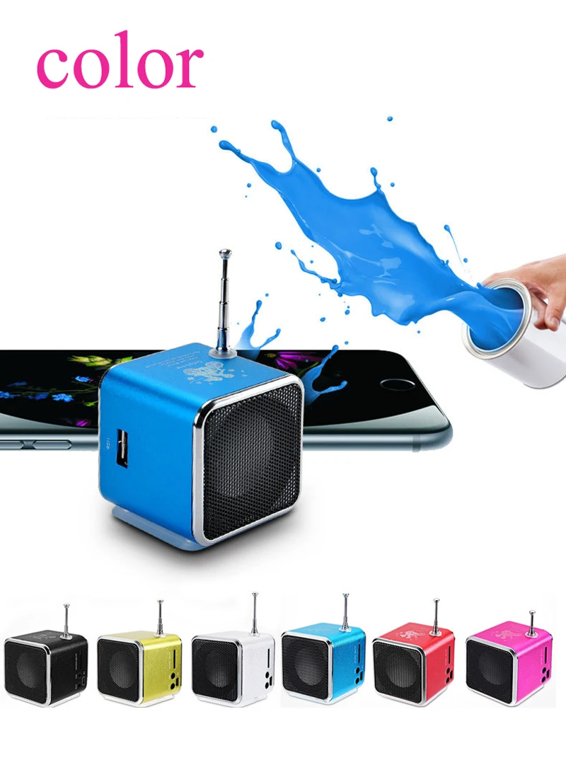 TD V26 Беспроводная металлическая TF карта/U диск портативная мини колонка