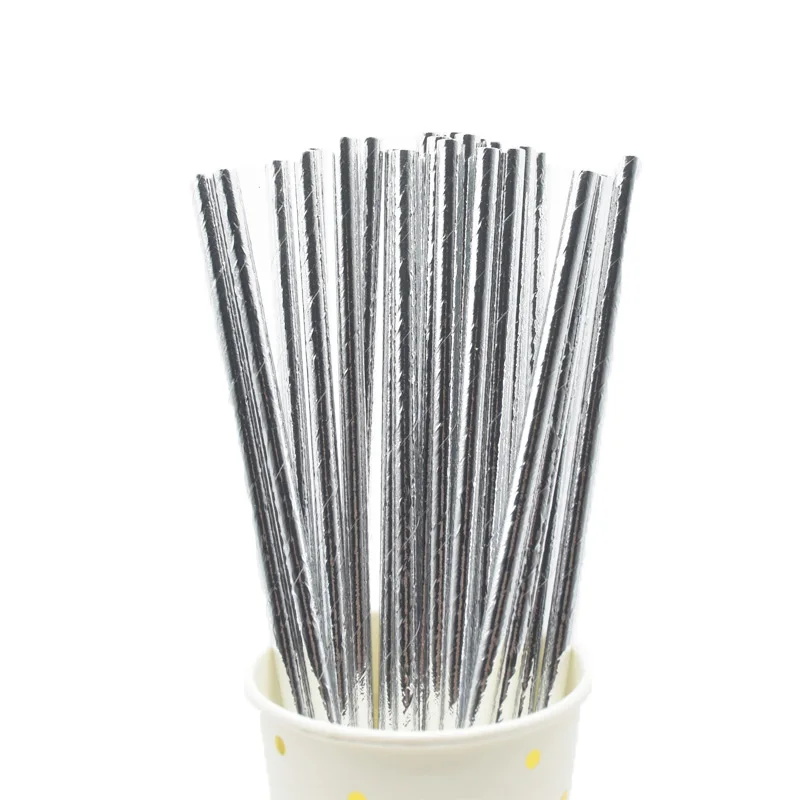 25pcs Sliver 25 шт. «Рассвет Справедливости» Золотое Сердце Звезда фольга полосатая бумага соломинки Рождественское украшение для вечеринки счастливые новогодние поставки вечерние блага - Цвет: 25pcs Sliver