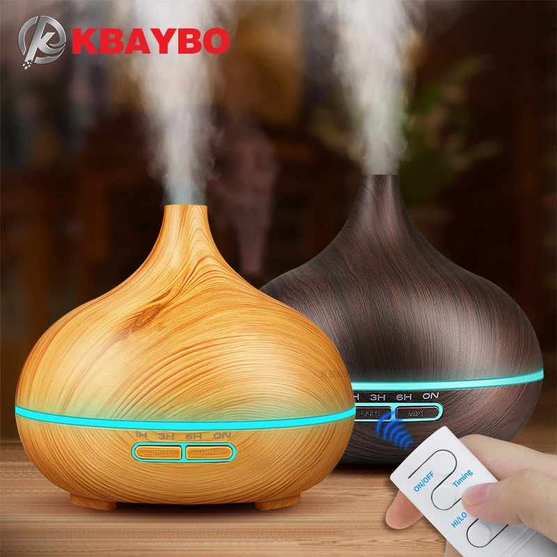 

Electric Aroma Essential Oil Diffuser Ultrasonic Air Humidifier with Wood Grain 7 Color Changing LED Lights for Home office