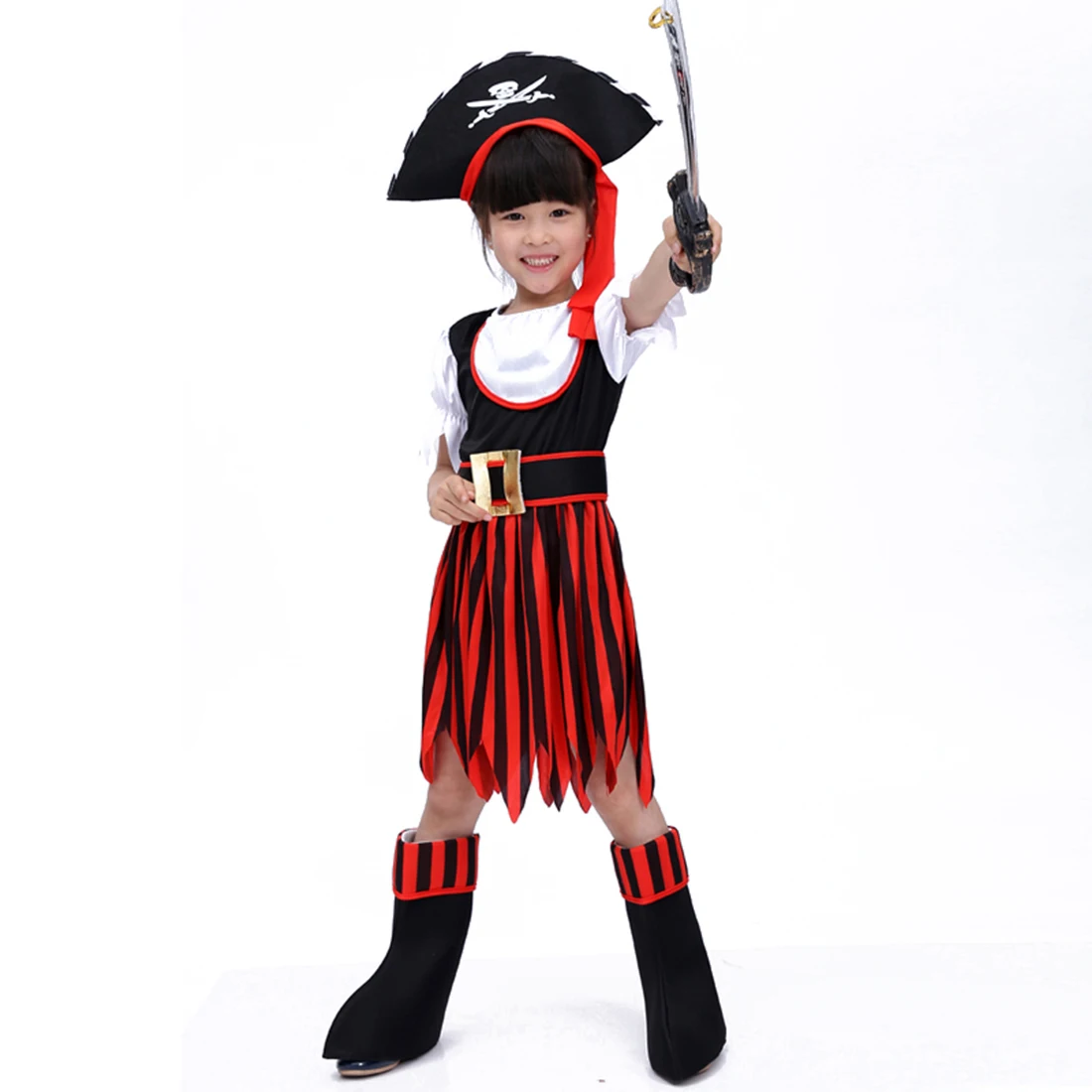 Костюм пирата на Хэллоуин Детский костюм для девочек с пиратский нож Косплей