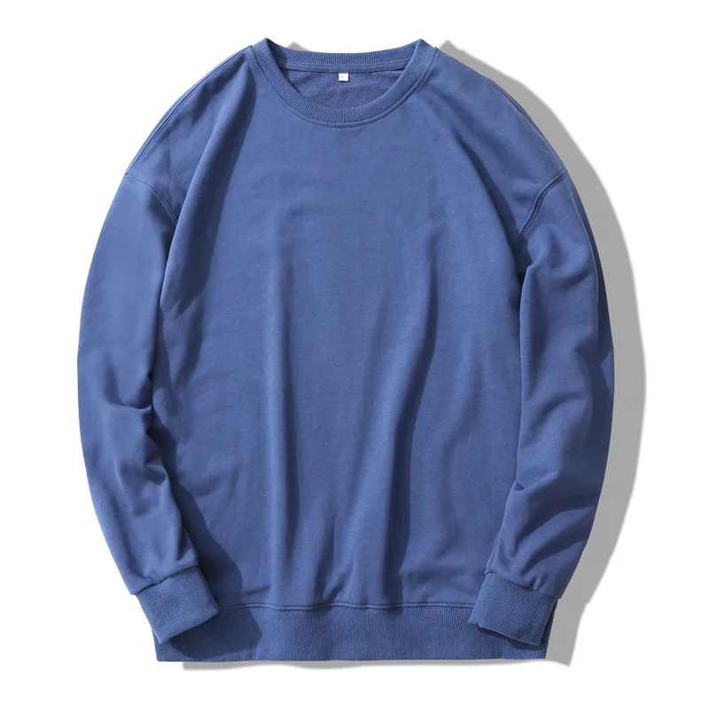 

oversize solid color long sleeved sweatshirt men clothing