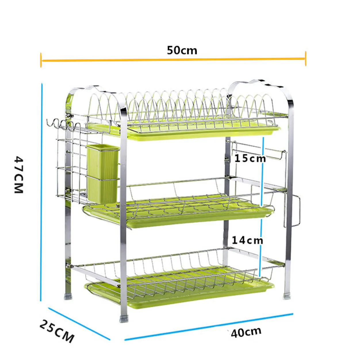 

3 Tiers Multifunctional Dish Drainer Cutlery Cup Drying Holder Rack Stainless Steel Drainer Tray Kitchen For Kitchen ware Mug