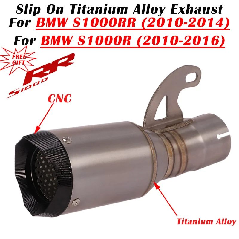 

Slip On Titanium Alloy Motorcycle Exhaust Modified Middle Link Pipe Escape Muffler For BMW S1000R S1000RR 2010- 2014 -2016 Years