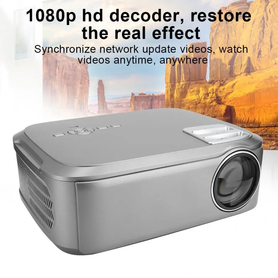 Портативный мини проектор для домашнего кинотеатра с ЖК дисплеем 1080P HD 100 240