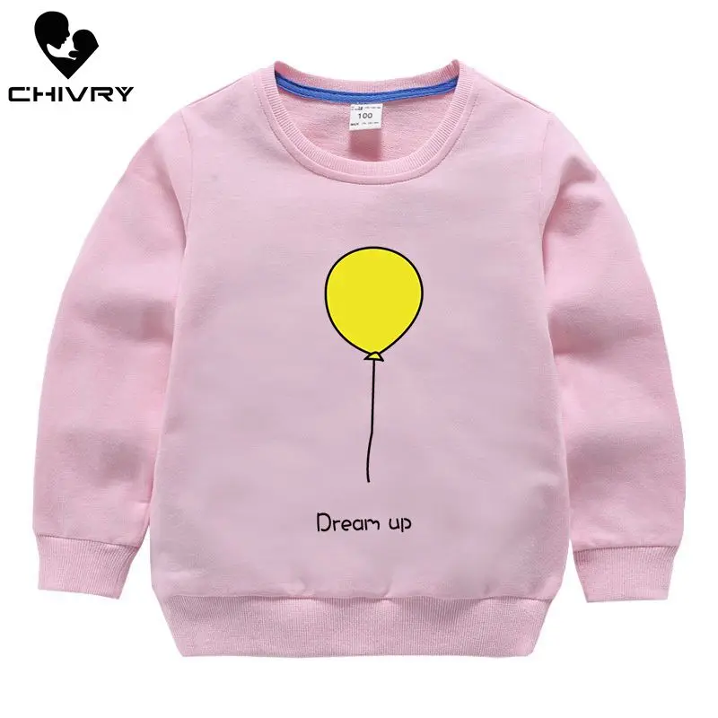 Детские толстовки свитшоты весна осень 2019 с мультяшным принтом воздушных шаров