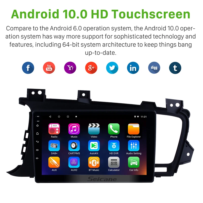 Seicane Android 10 0 9 дюймов для Kia k5 2011-2014 автомобильный радиоприемник с навигацией GPS