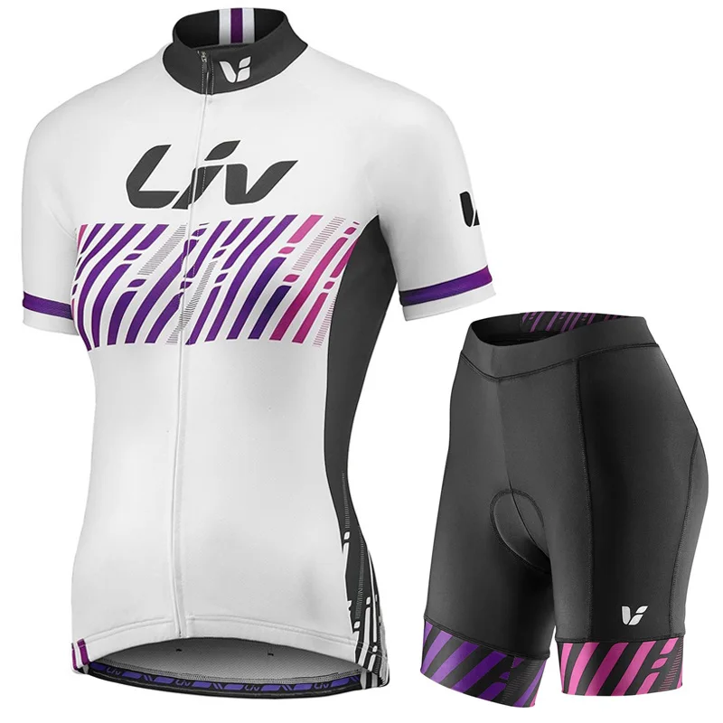 

Women Cycling Jersey Pro team LIV Short sleeve Set Cycling Sportswear breathable Bike Cycling Clothing Women Shirt Shorts